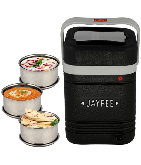 jaypee plus power meal electric lunch box steel containers|Amazon.com: Jaypee Plus Hottline, Electric Lunch Box, 3 .